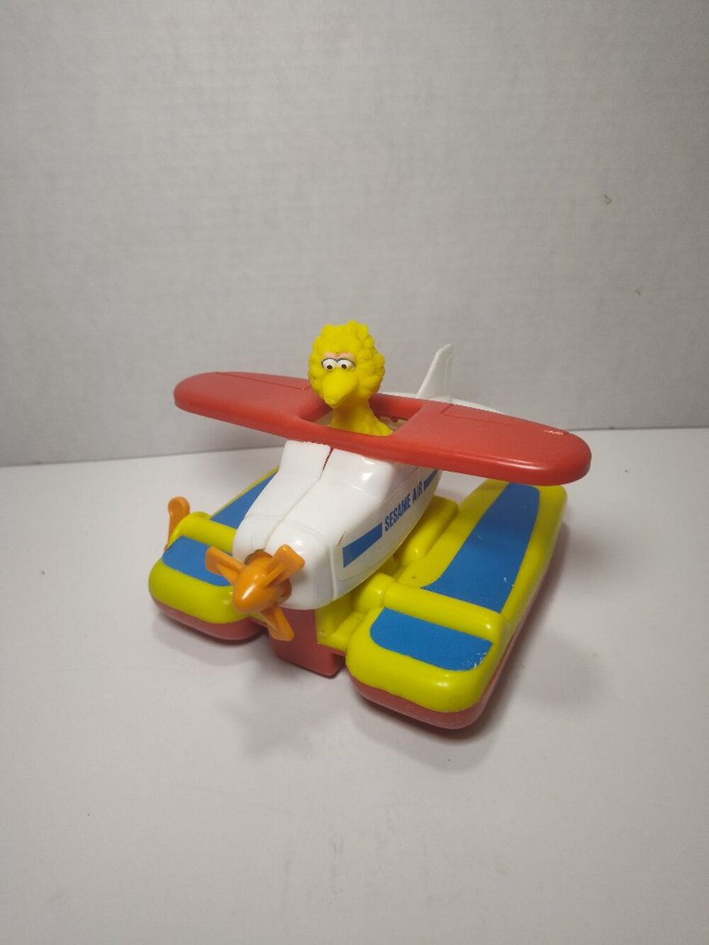 Vintage Illco Sesame Street Sesame Air Big Bird Wind Up Pontoon Plane